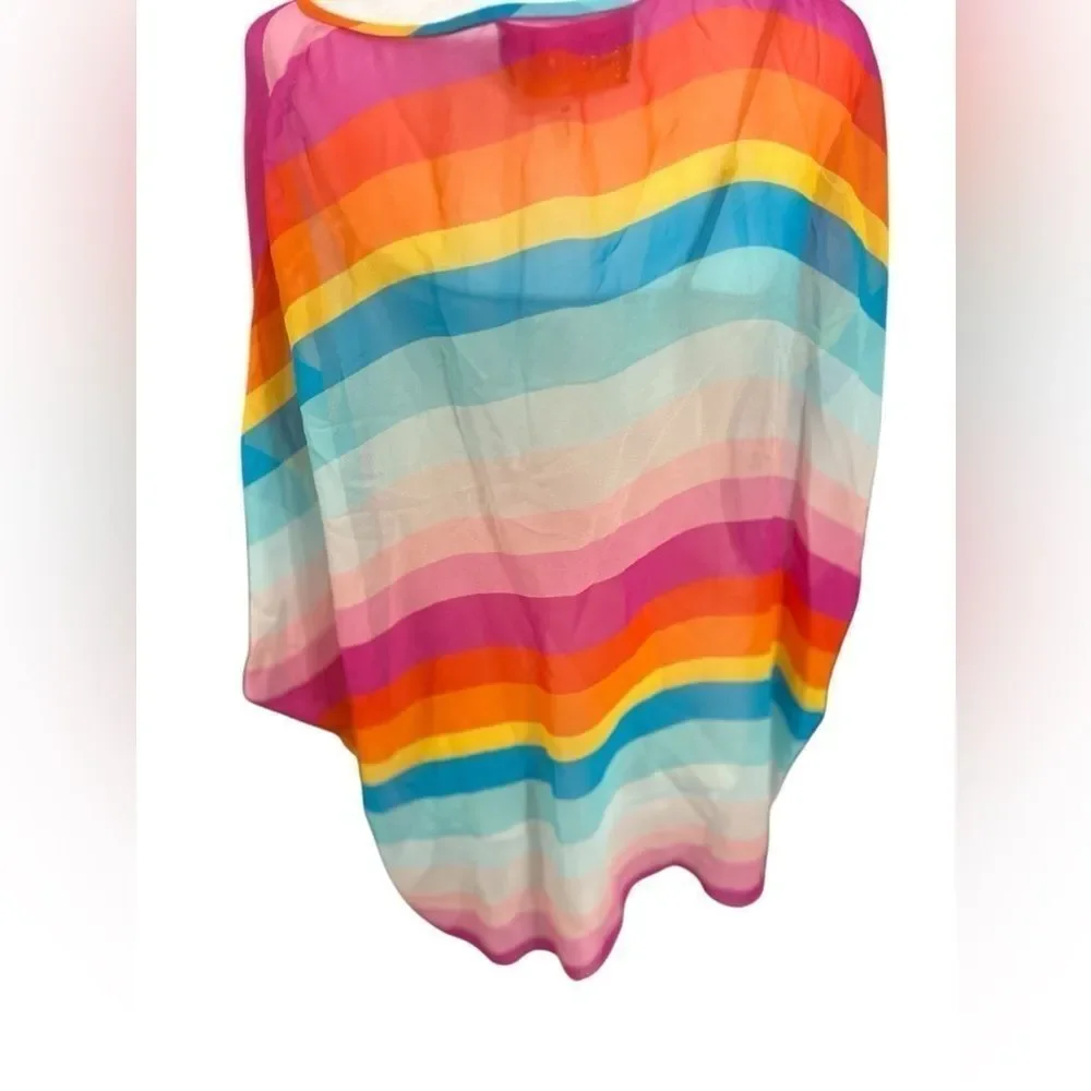TRINA TURK SZXS/S SOBE RAINBOW STRIPED PULLOVER TOP
